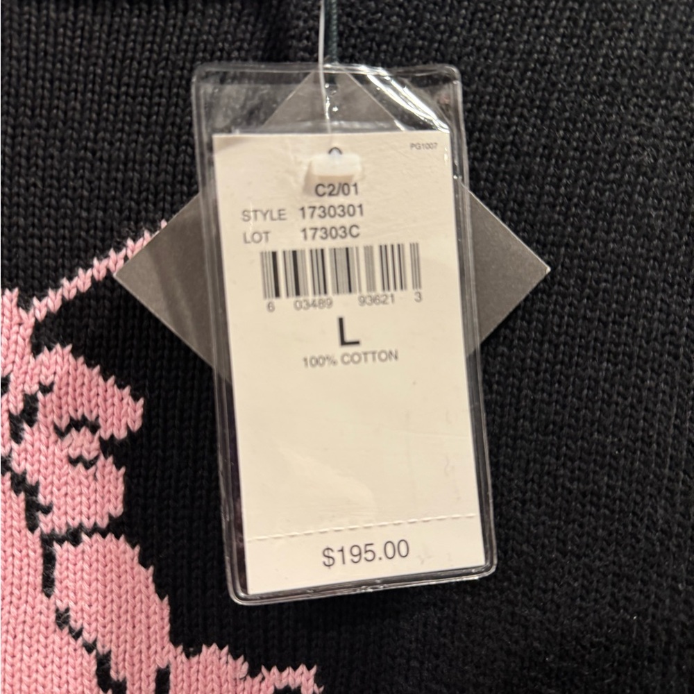 NWT Lauren Ralph Lauren Black Sweater w Pink Pony Logo - Picture 8 of 10